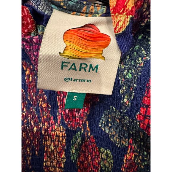 FARM Rio Macaw Bloom Floral Smocked Mock Neck Juliet Sleeve Dress - Picture 7 of 7